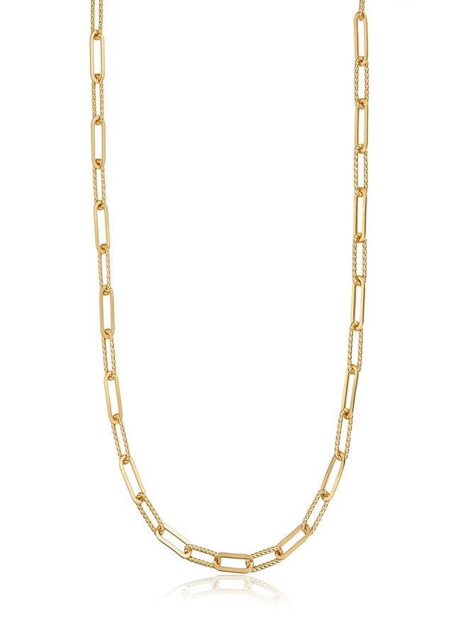 FRUMOS Dainty Layered necklaces for women Gold Short small chain necklace for women rectangle paperclip chain necklace 18k gold necklace jewelry for Women Girls Paper clip necklace - Image 1